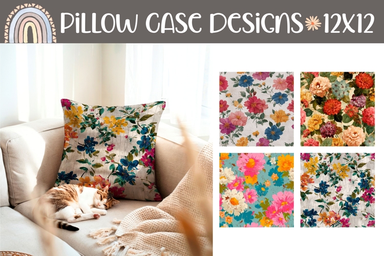 Vintage Flowers Pillow Designs, Floral Pillowcase