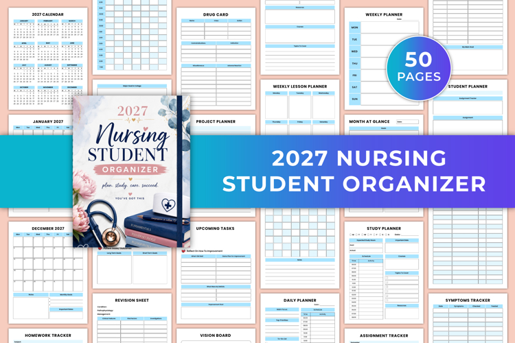 2027 Nursing Student Organizer | Nursing School Planner