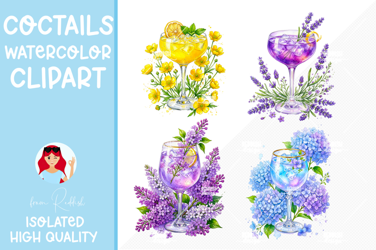 Watercolor Cocktail Clipart Image 12
