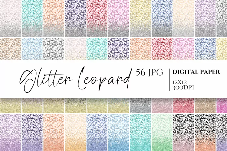 Glitter Leopard Print Paper