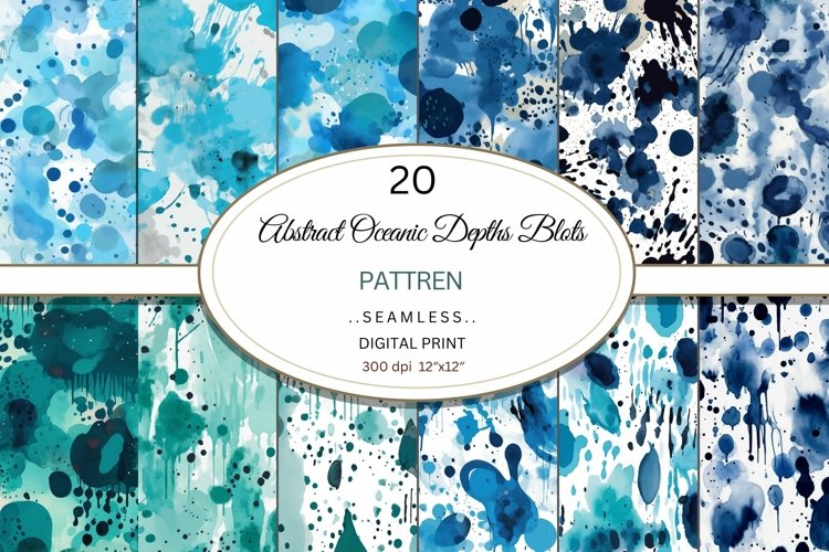 Abstract Seamless Oceanic Depths| Blue Digital Paper