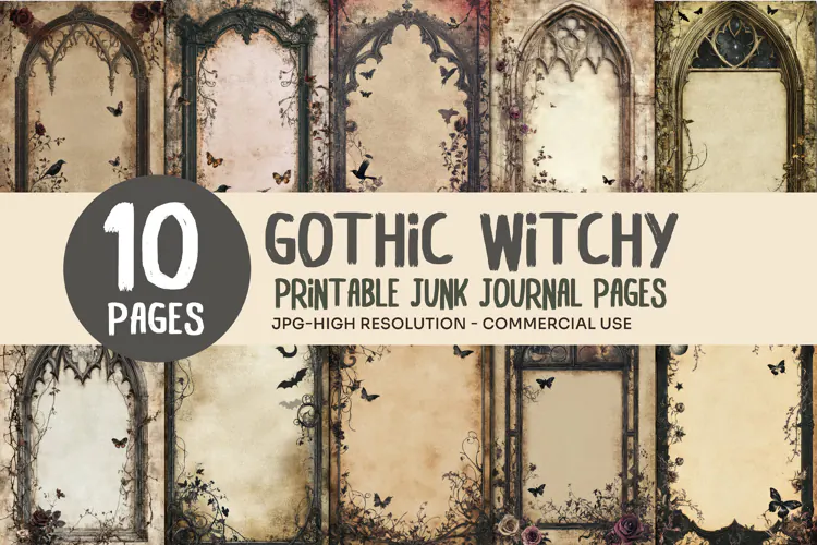 Gothic Witchy Junk Journal Pages
