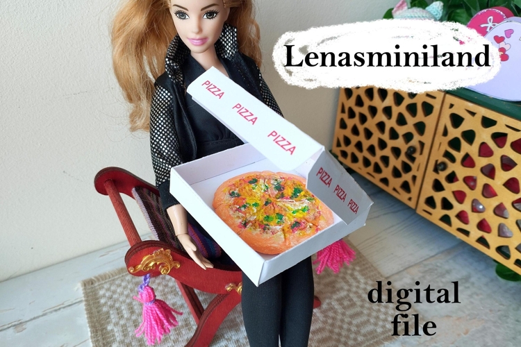 Miniature pizza box digital PDF file download dollhouse