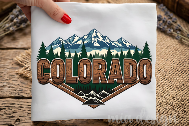 Colorado State PNG, Vintage Mountain Adventure Sublimation example image 1