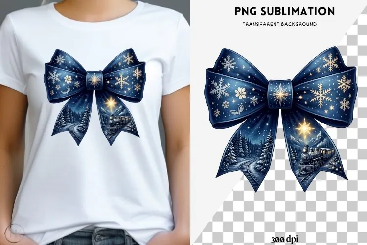 Christmas winter bow png design for T-shirts