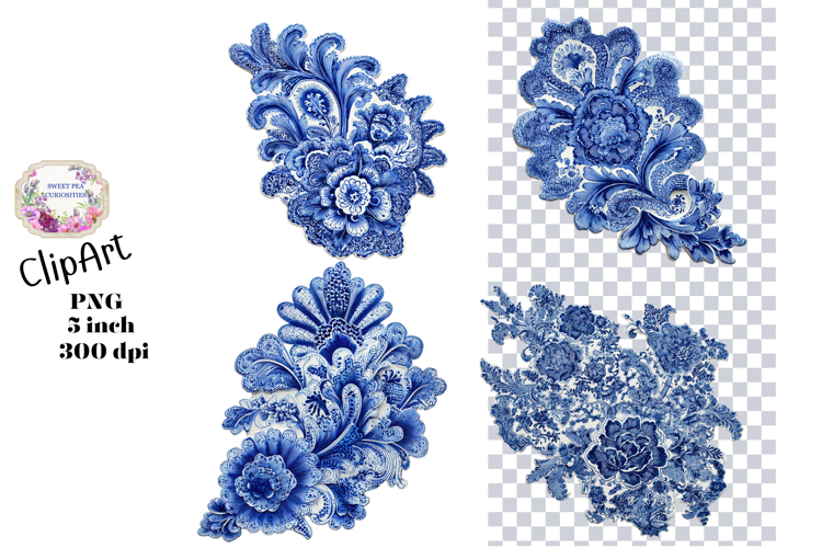 Blue Flowers Clipart Image 15