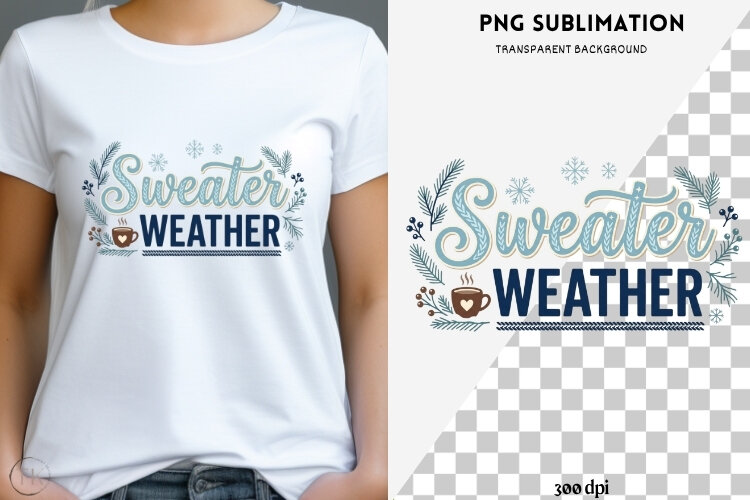 Winter phrases png design for T-shirts example image 1