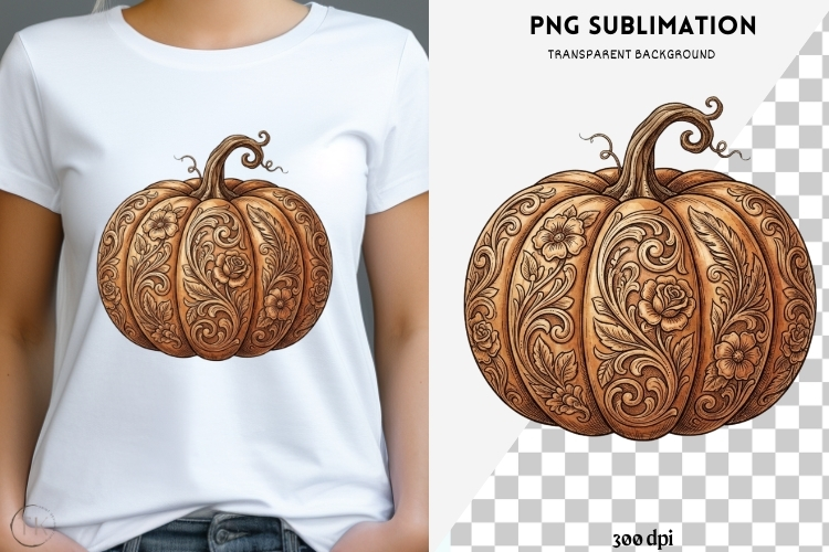 Rustic western pumpkin png design for T-shirts