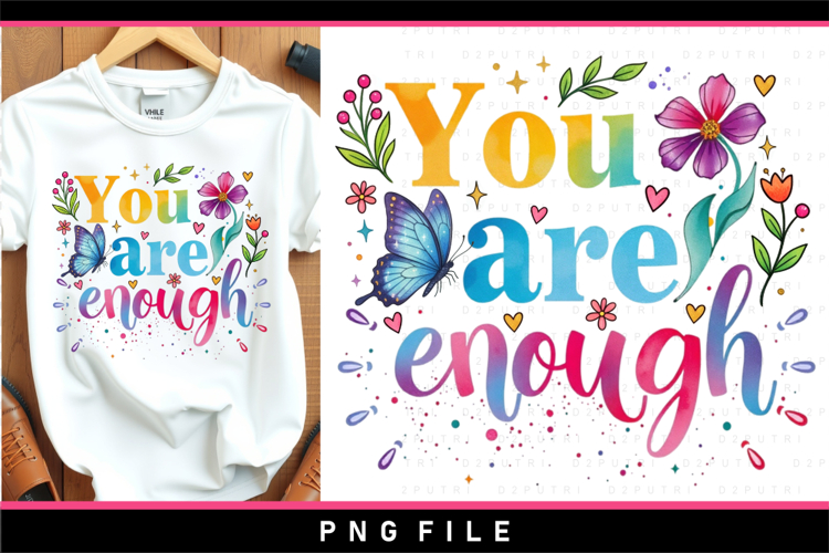 You are enough, Inspirational sublimation designs