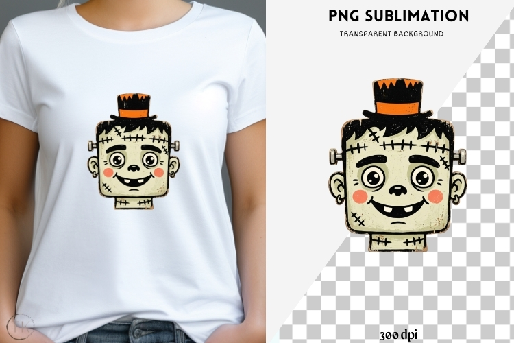 Vintage folk-art halloween png design for T-shirts