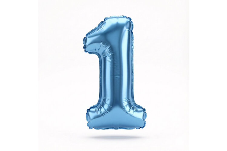 Blue Metallic Number 1 Foil Balloon Party Decoration example image 1