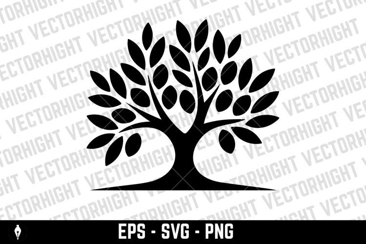 Olive tree silhouette icon. Design element for logo, label,