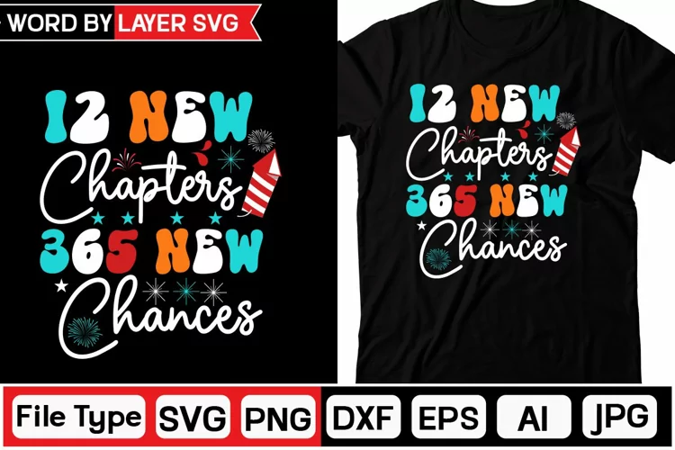 12 new chapters 365 new chances Retro SVG Design