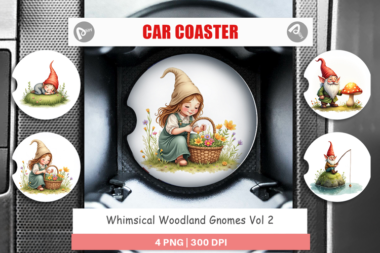 Woodland Gnomes Car Coaster
