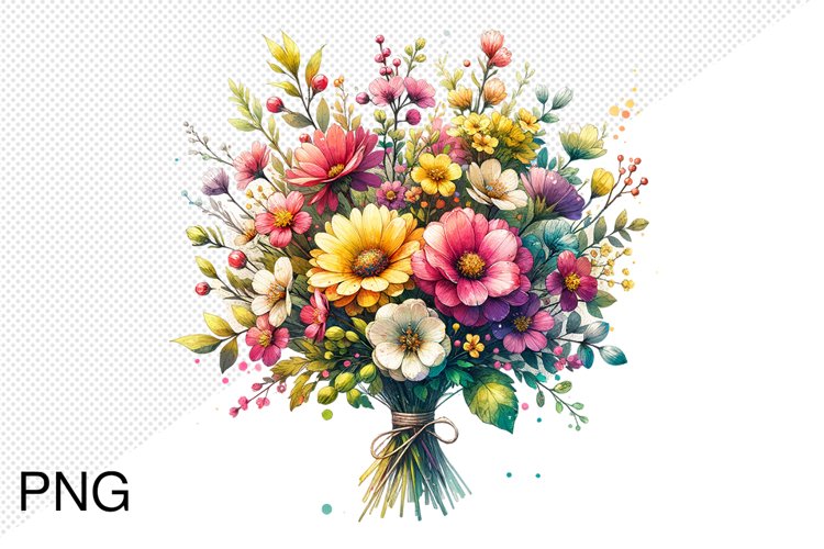 Spring Flowers Sublimation - Clipart PNG Design