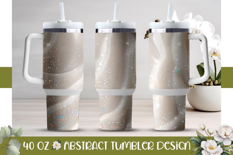 White Glitter Tumbler PNG, White 40 Oz Tumbler Sublimation
