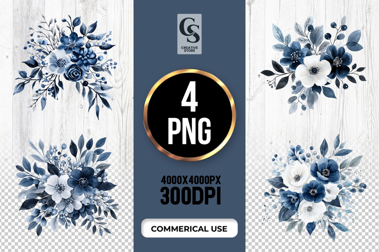 Blue Flower Clipart Image 13