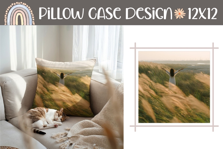 Nature Pillow Case, Summer Pillow Sublimation Design