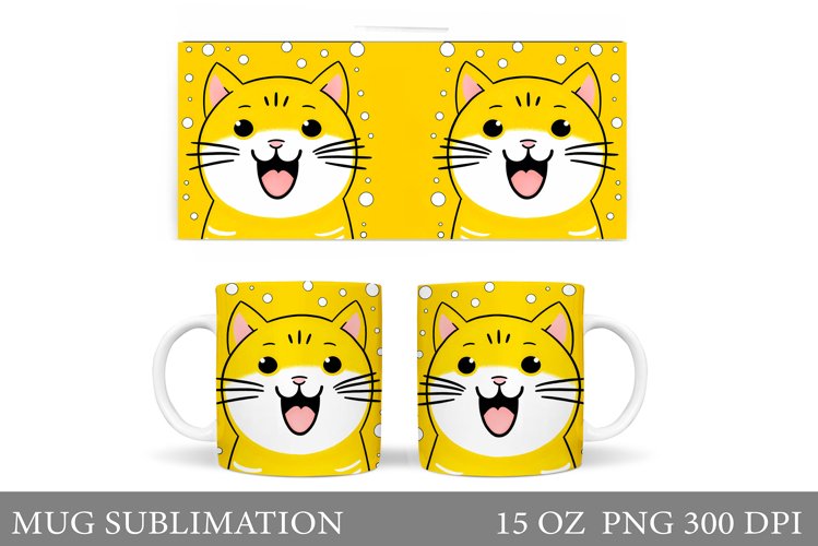 Funny Cat Mug Design. Cute Cat Mug Sublimation
