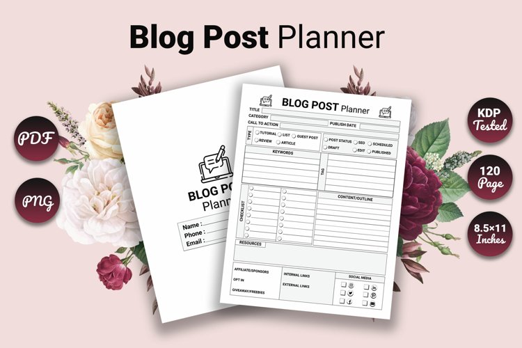 Blog Post Planner and Journal KDP