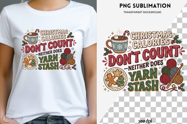 Christmas crochet png design for T-shirts example image 1