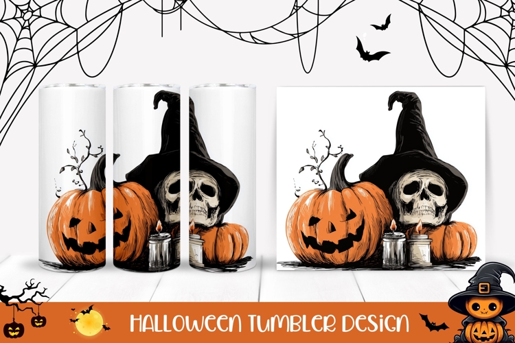 Spooky Halloween Pumpkin Tumbler, Fantasy Tumbler Wrap