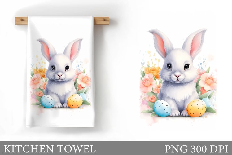 Easter Bunny Kitchen Towel. Bunny Kitchen Towel Sublimation