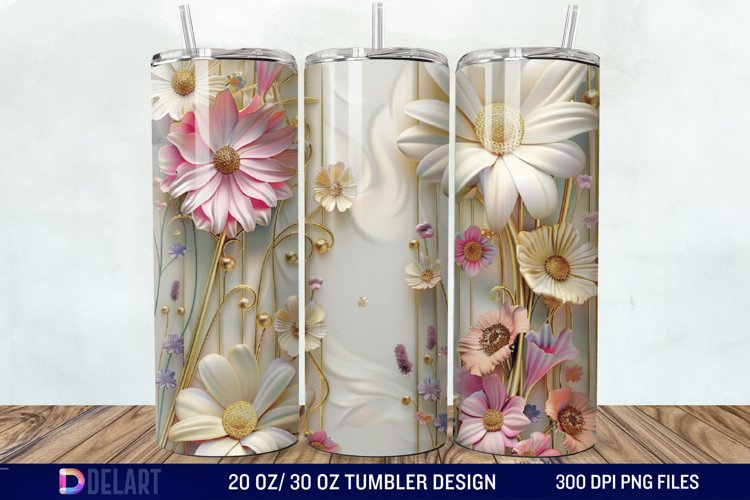 3D Floral Tumbler Wrap