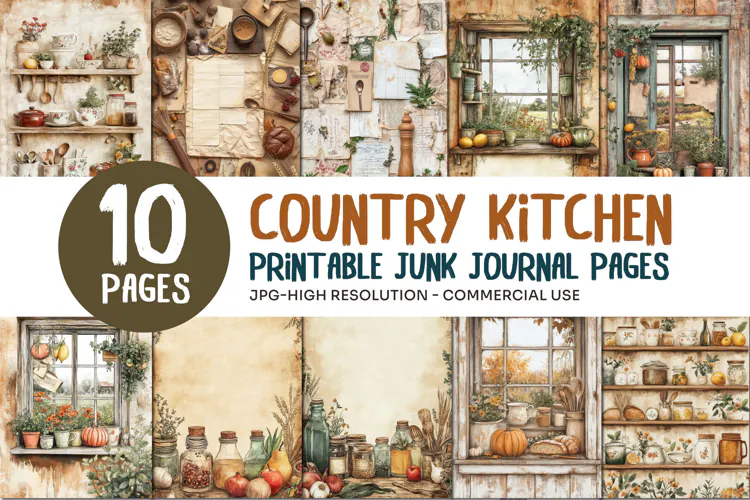 Country Kitchen Junk Journal Pages