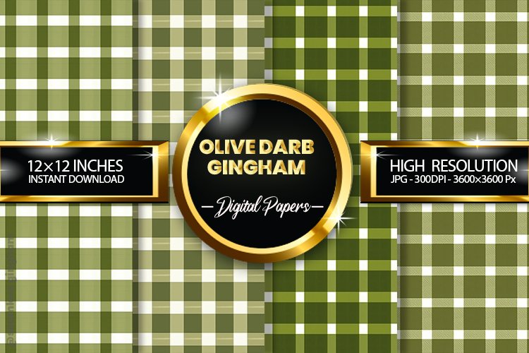Olive Darb Gingham Digital Papers 04 Variations
