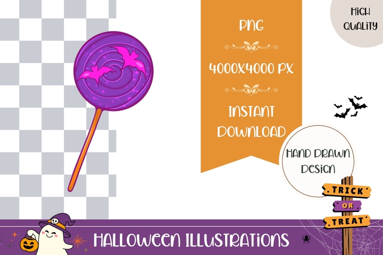 Hand Drawn Halloween Illustration, Halloween Lollipop PNG