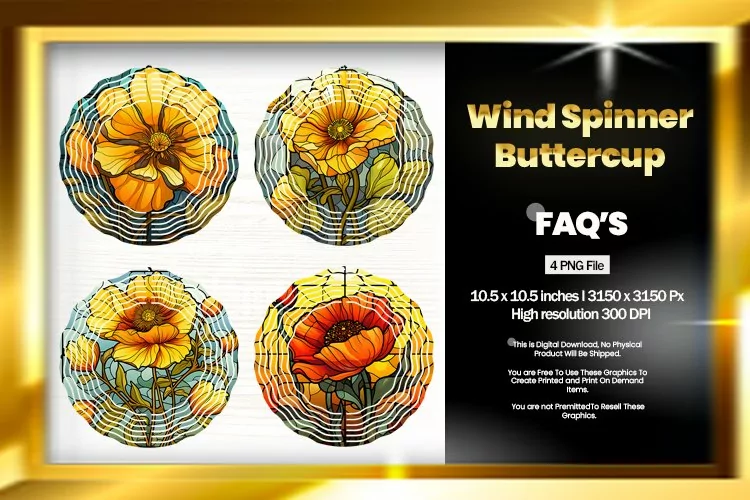 Buttercup Wind Spinner Sublimation - 04 Variations
