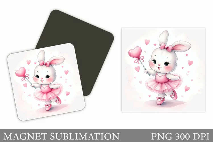 Cute Bunny Magnet Design. Cute Bunny Sublimation