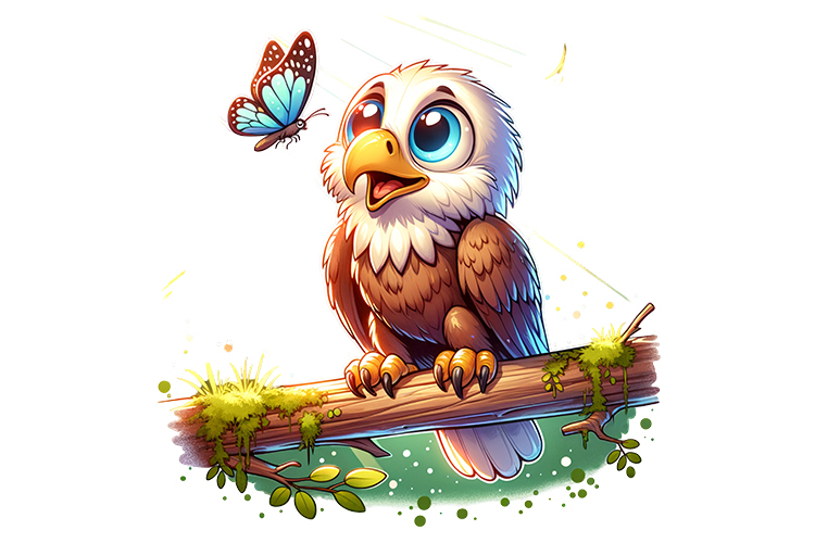 Cute Eagle Clipart - PNG File