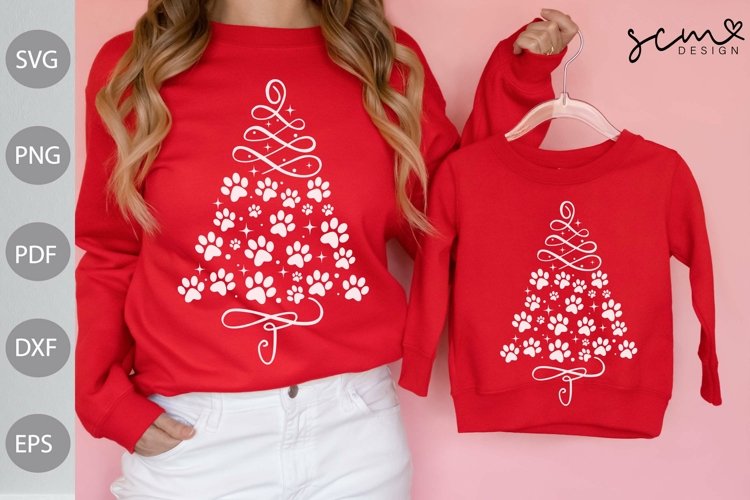 Christmas Tree With Paws SVG Cut Files/ Christmas SVG Design