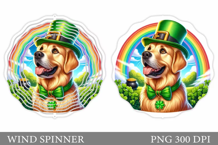 St Patrick Dog Wind Spinner. St Patrick Wind Spinner Design