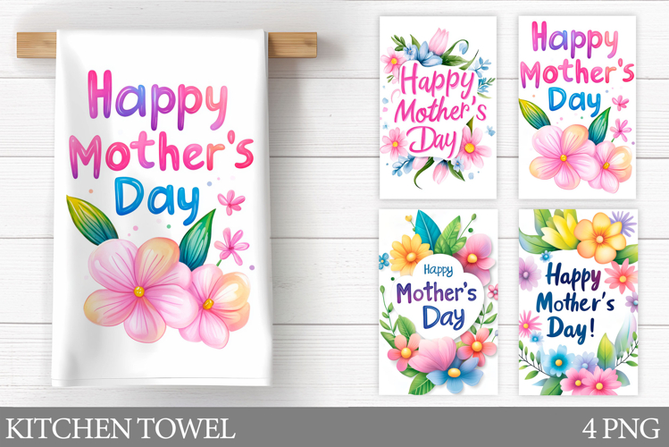 Mothers Day Kitchen Towel. Floral Kitchen Towel Sublimation
