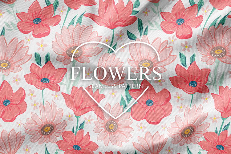 Seamless Flower Pattern for Fabric and Digital Paper