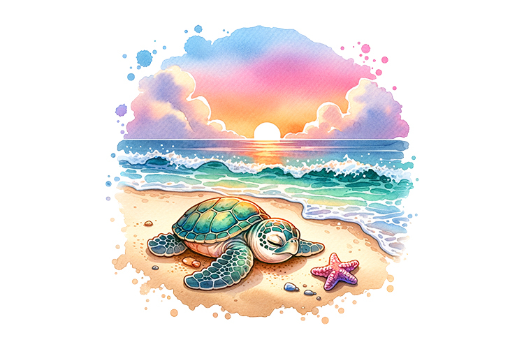 Cute Turtle Clipart Image 15