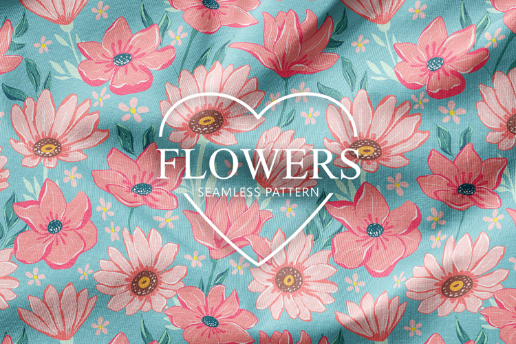 Seamless Flower Pattern for Fabric and Digital Paper