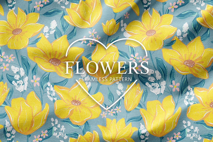 Seamless Flower Pattern for Fabric and Digital Paper