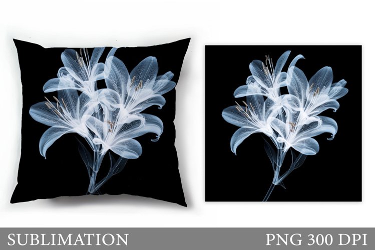 Flowers Pillow Sublimation. Floral Pillow Sublimation example image 1