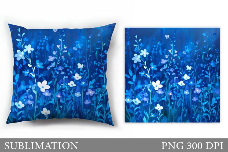 Flowers Sublimation. Wildflowers Pillow Sublimation example image 1