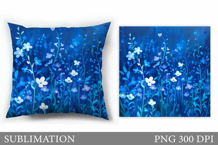 Flowers Sublimation. Wildflowers Pillow Sublimation