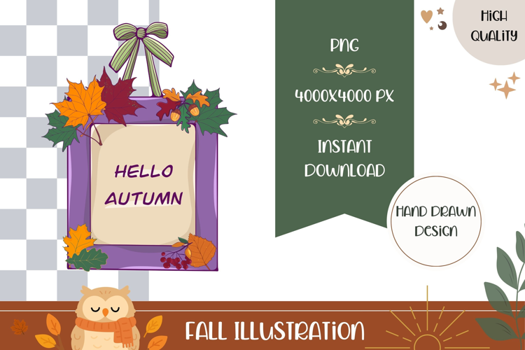 Hand Drawn Fall Illustration, Hello Autumn PNG