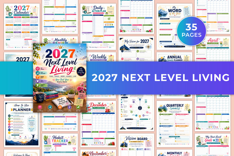 2027 Next Level Living Planner | Goals, Wellness, Habits example image 1