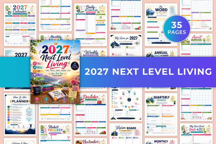 2027 Next Level Living Planner | Goals, Wellness, Habits