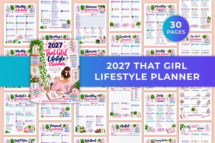 2027 That Girl Lifestyle Planner Kdp interiors