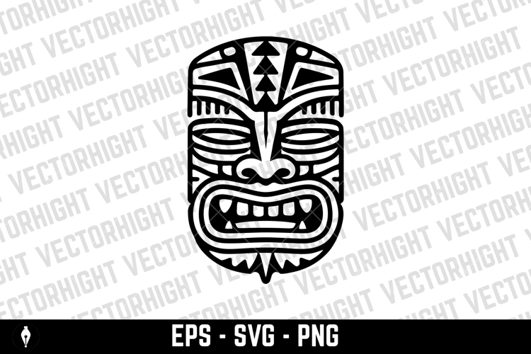 Traditional polynesian tiki idol. Illustration of tribal tik