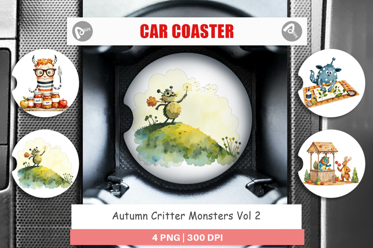 Car Coaster Autumn Critter Monsters